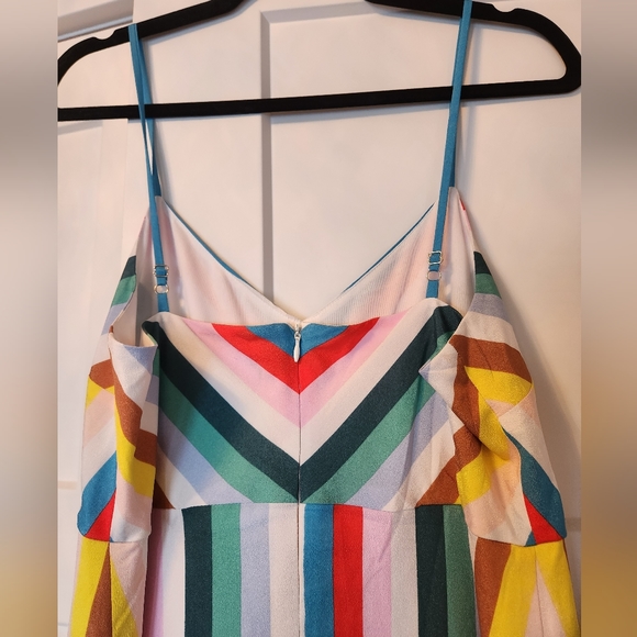Laundry by Shelli Segal Rainbow Maxi Dress Sz 8 striped boho party maximalist - Picture 9 of 9